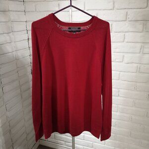 Banana Republic Men's Size XL Red Lightweight Extra Fine Merino Wool Sweater